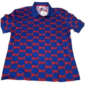 NWT WAAC Blue Red Printed Polo Size 2